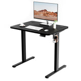 ERGOMAKER Electric Height Adjustable Standing Desk 140x60cm (55.1"x23.6"), Sit Stand Desk with Splicing Top for Home Office (White Frame + White Desktop)