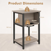 3-Tier Narrow Bedside Tables – Set of 2