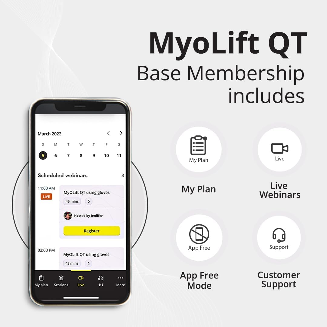Wellness MyoLift QT Microcurrent Facial Device with Smart Current Technology and Smartphone App - Portable Skin Care Tools, Instant Face Lift, Anti Aging, Skin Tightening - Up to 400 Microamps