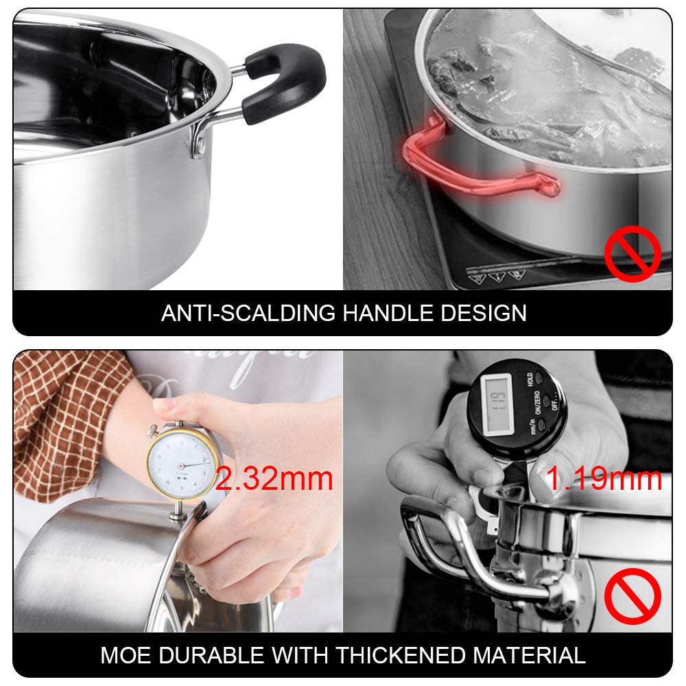 28 cm Divided Stainless-Steel Shabu-Shabu Hot Pot – 6 qt