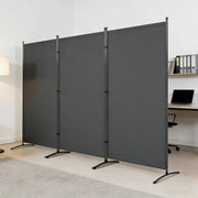 Grey 3-Panel Oxford-Cloth Room Divider – 260 × 180cm