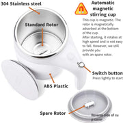 380ml USB-Rechargeable Magnetic Self-Stirring Cup – Brown