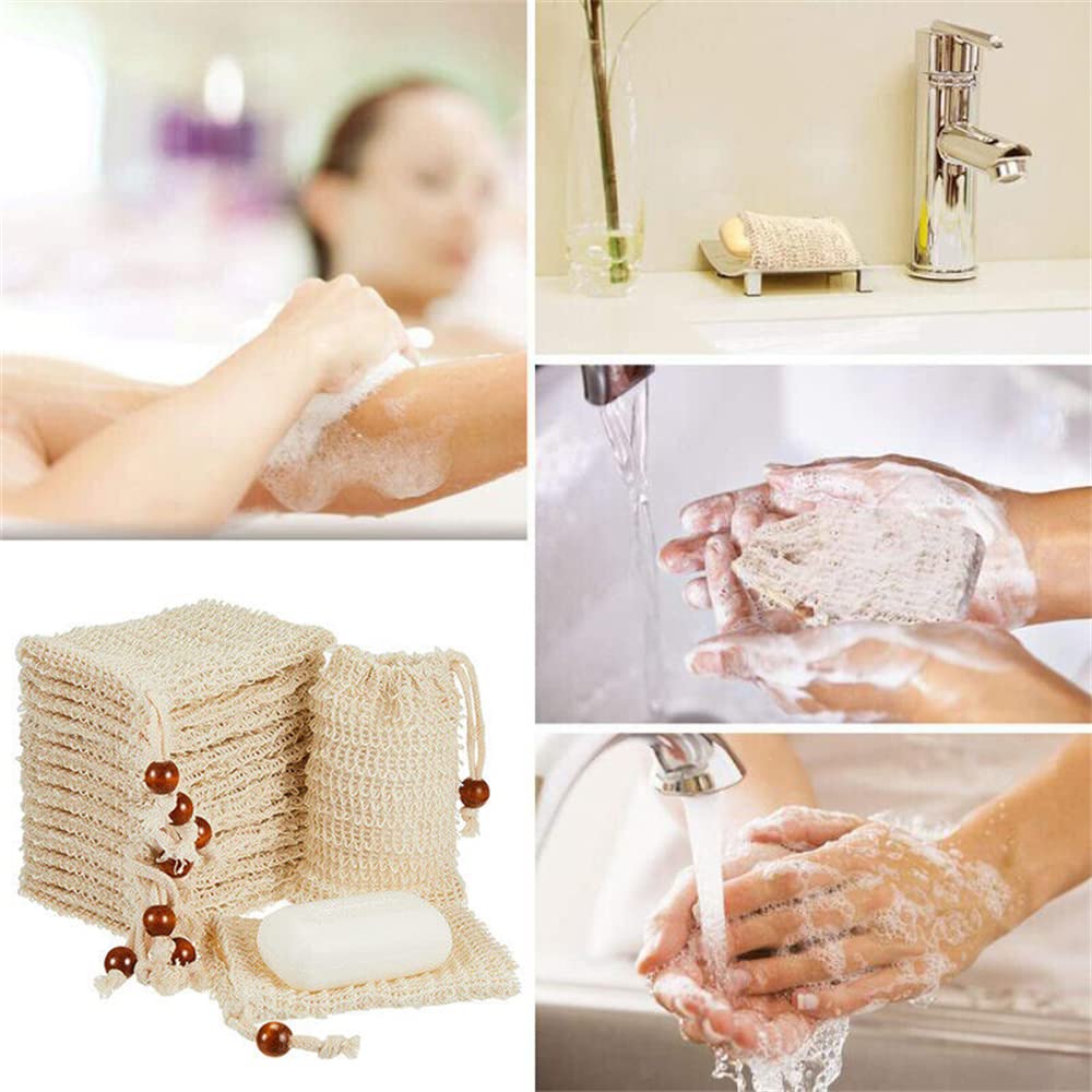 4-Pack Natural-Fibre Soap Saver & Lather Bags
