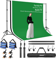 2 × 3 m Adjustable Backdrop Stand Kit with 3 Backgrounds