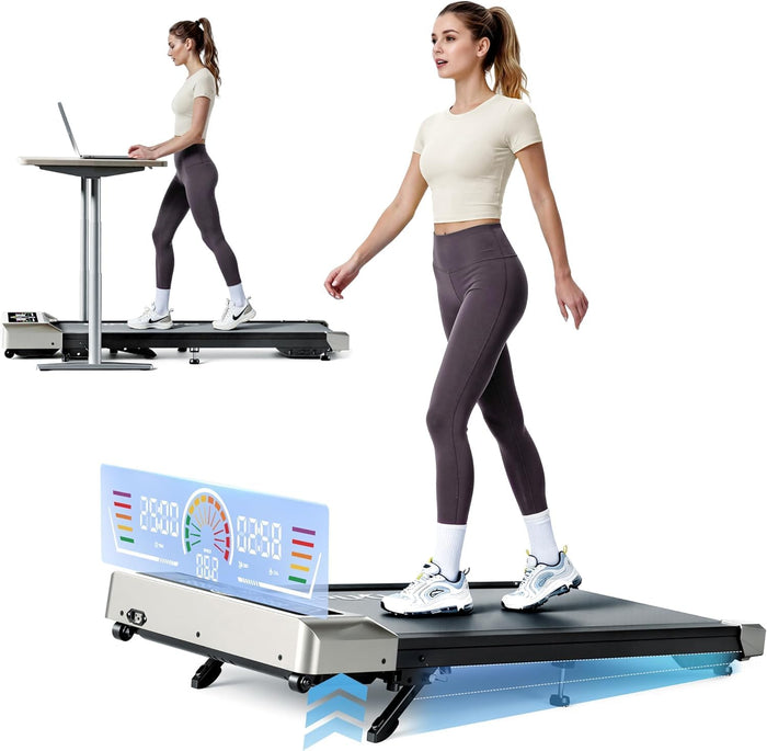 Walking Pad Treadmill with Incline 10%, 3.0 HP Brushless Motor Walking Pad Under Desk Treadmills for Home Office with App, Mute Control & LED Display