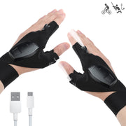 Rechargeable LED Fingerless Flashlight Gloves – Pair