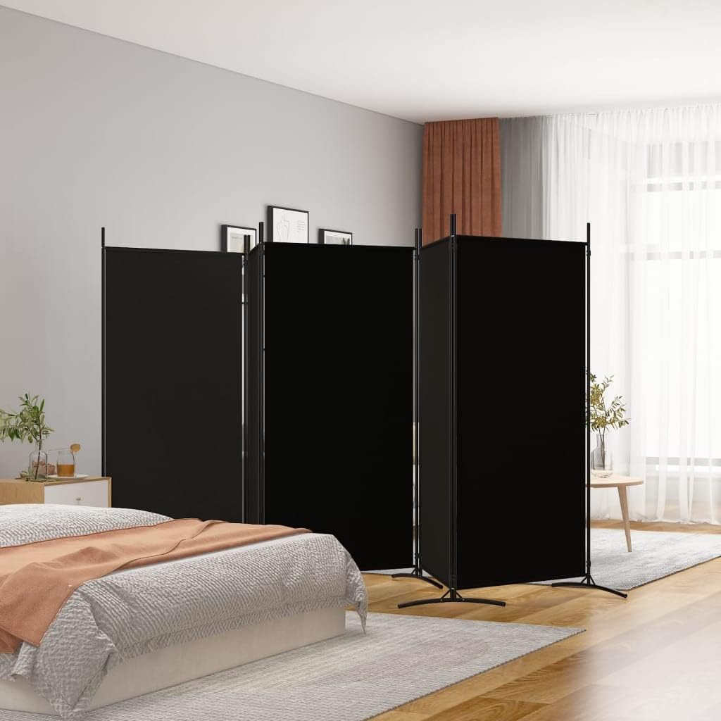 5-Panel Fabric Room Divider with Iron Frame – 4 Colours