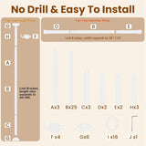 Room Divider Curtain Rod, No Drill Wall Divider for Room Separation122-305cm(H) /154-354cm(W) Adjustable Tension Rod, Heavy Duty Tension Curtain Rods for Bedroom, Living Room Or Studio