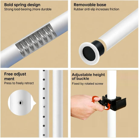 Room Divider Curtain Rods No Drill Tension Curtain Rod for Room Partition 110-305cm Height and 100-180cm Width Room Dividers for Bedroom Home Office