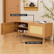 2-Tier Rattan Shoe Cabinet for Up to 10 Pairs
