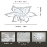 Modern Ceiling Light 40W Dimmable LED Ceiling Lamp Fixture, 6 Petals Flush Mount Flower Chandelier Ceiling Lighting Fixture, Acrylic for Kitchen Bedroom Dining Room Living Room
