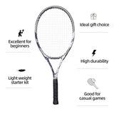 Tennis Rackets for Adults Pre-Strung 27 Inch Tennis Racquets 2 Player Set with 3 Balls 1 Bag