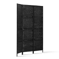 3-Panel Pine & Wicker Room Divider – 123 × 170cm