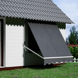 Outdoor Blinds, 2.1 x 2.1m Privacy Screen Window Blind Retractable Pivot Arm Awning Canopy Sun Shade Waterproof Gazebo Awnings for Home Patio, with Mounting Bracket Hand Crank Grey
