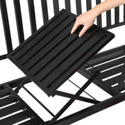 151 cm 3-Seat Garden Bench with Hidden Centre Table – Black