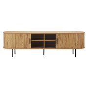 160 cm TV Cabinet with Tambour Sliding Door