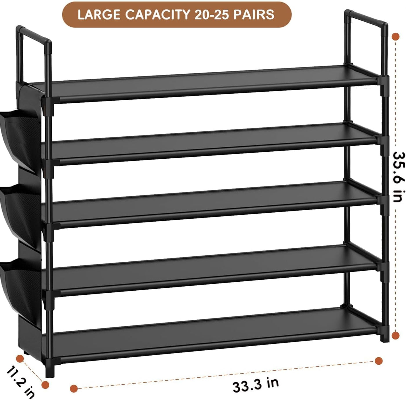 5-Tier Shoe Rack for 20–25 Pairs