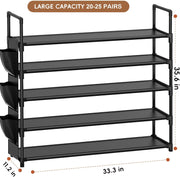 5-Tier Shoe Rack for 20–25 Pairs