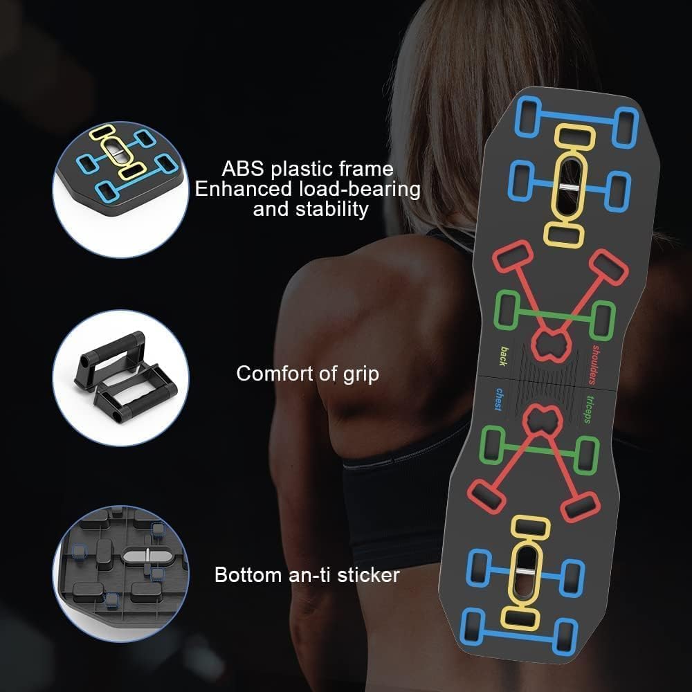 AERLANG Push Up Board, Portable Multi-Function Foldable 10 in 1 Push Up Bar, Push up Handles for Floor,Professional Push Up Strength Training Equipment