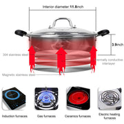28 cm Divided Stainless-Steel Shabu-Shabu Hot Pot – 6 qt