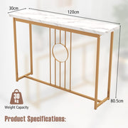 120 cm Faux-Marble Console Table with Gold Frame