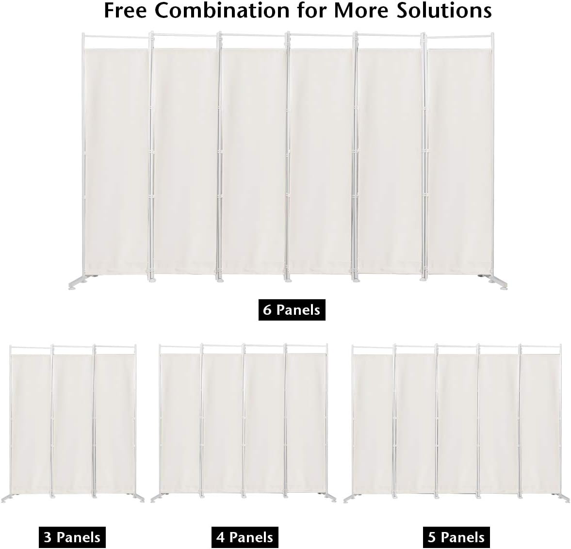 300 × 180 cm 6-Panel Folding Fabric Room Divider – 2 Colours