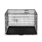 Dog Crate Cage 36" Pet Kennel Crates Puppy Cat Fence House Outdoor Indoor Portable Carrier, Metal Wire with Triple Doors Lockable Foldable with Removable Tray and Handle