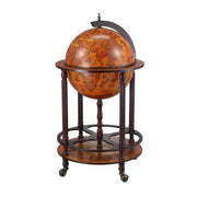 Antique-Style Mini Globe Bar Trolley with Bottle Storage