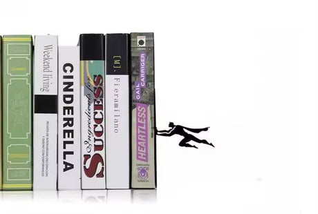Superhero Bookend Figurines Metal Bookshelf Decor Desktop Ornament Office Desktop Accessories Bookshelf Home Decoration