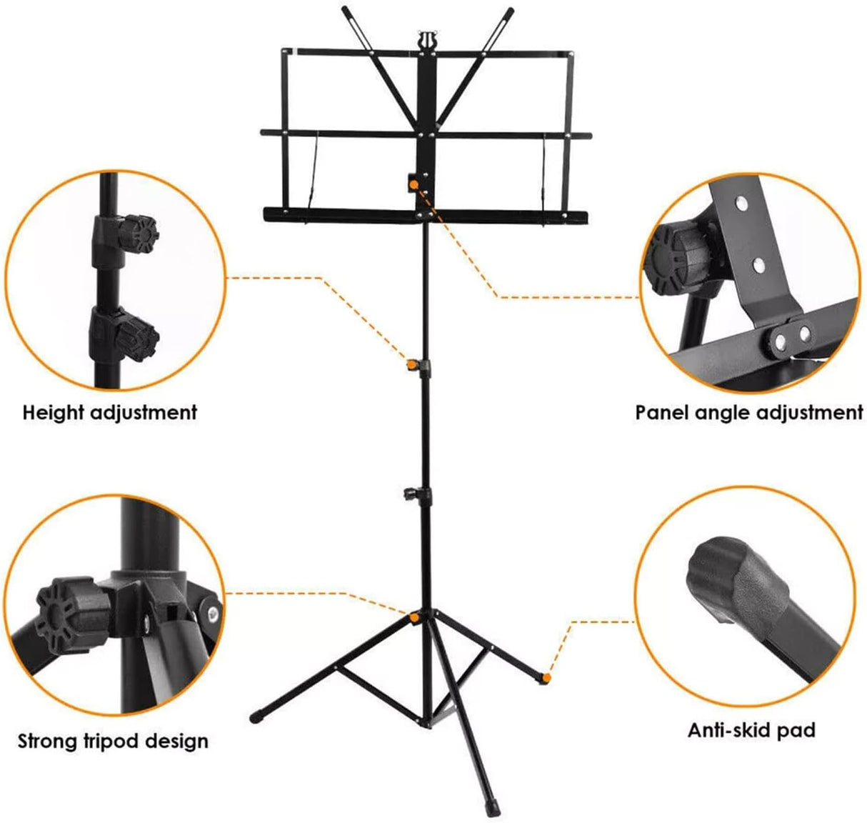 Provecta Music Stand,Folding Adjustable Music Holder,Portable Music Sheet Stand Holder with Carrying Bag