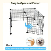 12-Panel Black Wire Small-Animal Playpen – 37 × 37 cm Panels