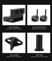 3.66 m Black Single Barn-Door Track & Roller Hardware Kit