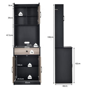 Black 3-Door Buffet Cabinet with Drawer & 4 Adjustable Shelves