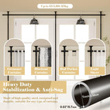 Kokorona Room Divider Curtain Rod, Double Vertical Tension Rods, No Drilling Curtain Rods for Room Separation, 71-290cm(W)1.2-3 m(H) Adjustable Floor to Ceiling Freestanding Curtain Rods Damage Free