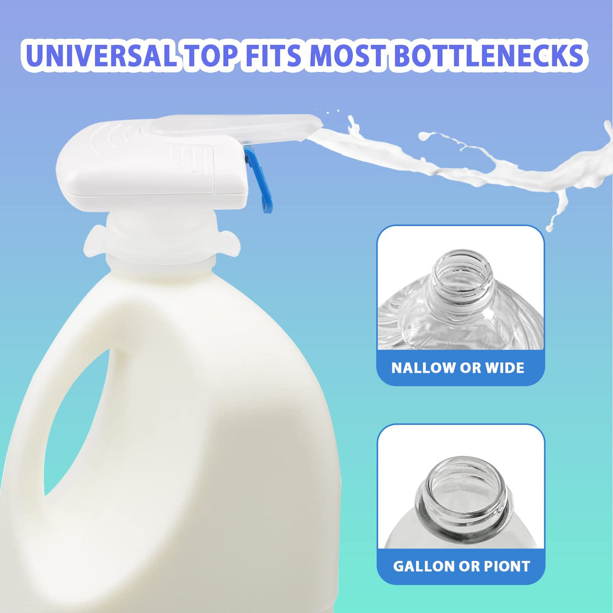 2 Pack Drink Dispenser, Milk Dispenser, Electric Tap, Automatic Drink Dispenser, One-Handed Operation, Can Prevent Milk and Beer From Overflowing, Suitable for Outdoor and Home Kitchens