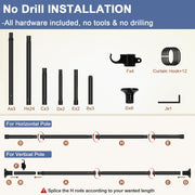 122–305 cm No-Drill Tension Room Divider Rod – 3 Options