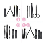 16-Piece Stainless-Steel Manicure & Grooming Set with Case