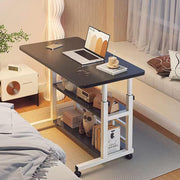 Mobile Height-Adjustable Laptop Desk with Storage