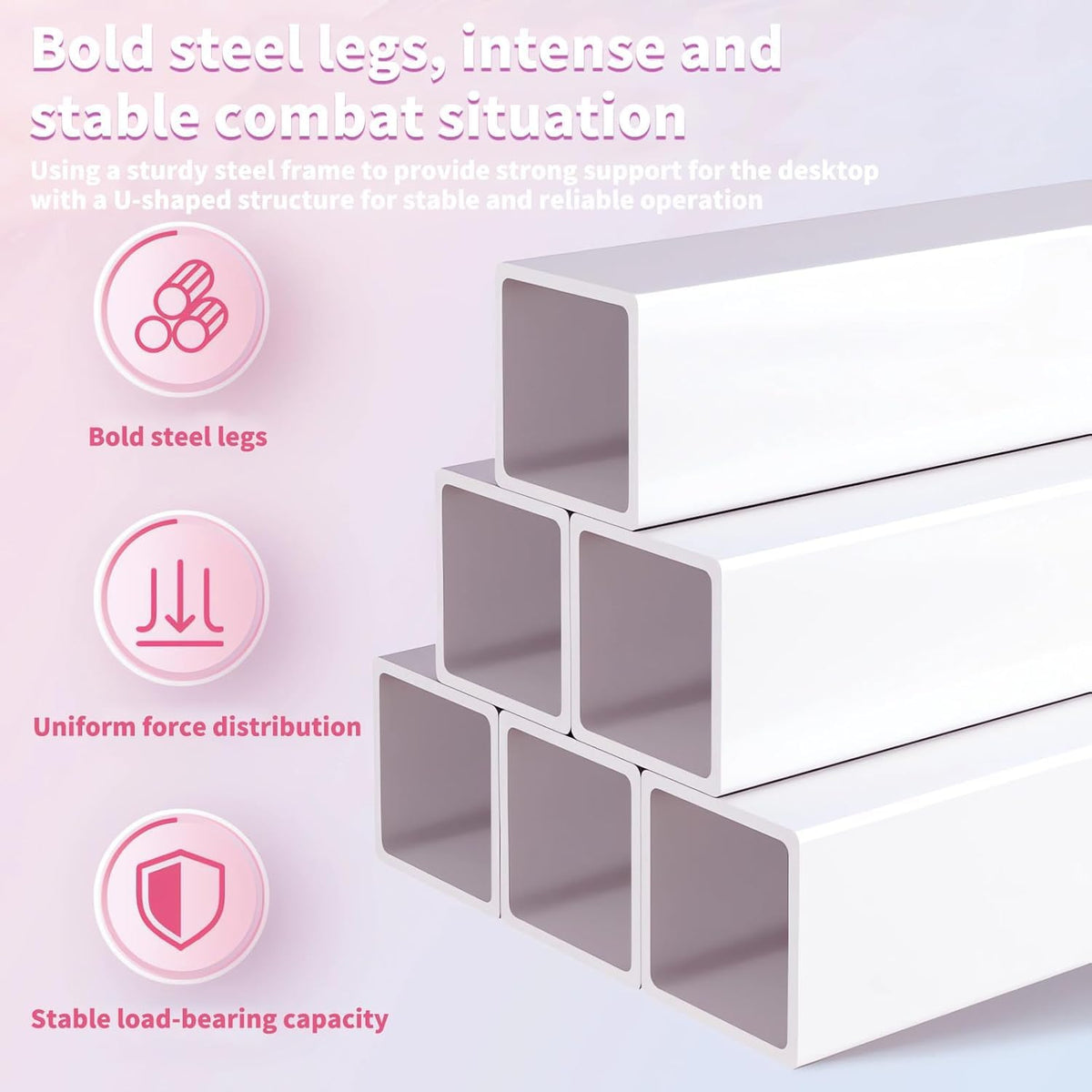100 cm White K-Shaped Gaming & Office Desk
