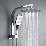 8-Inch Square Twin Shower Rail Set – Chrome or Black