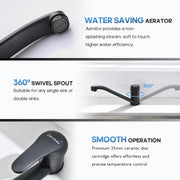 Decaura 360° Swivel Sink Mixer Tap – Matt Black