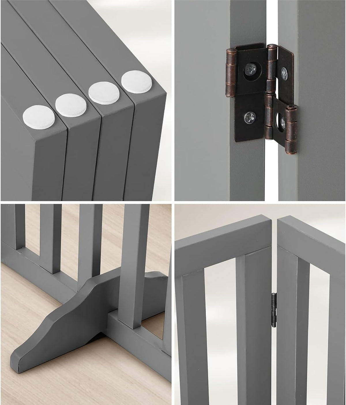Freestanding Foldable MDF Pet Gate – 3 Sizes, White or Grey