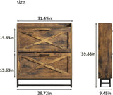 Lumoti Shoe Storage Cabinet with 2 Flip Drawers, Freestanding Shoe Organizer with Metal Legs for Entryway, Narrow Shoe Rack Cabinet, Rustic Brown (Rustic Brown)