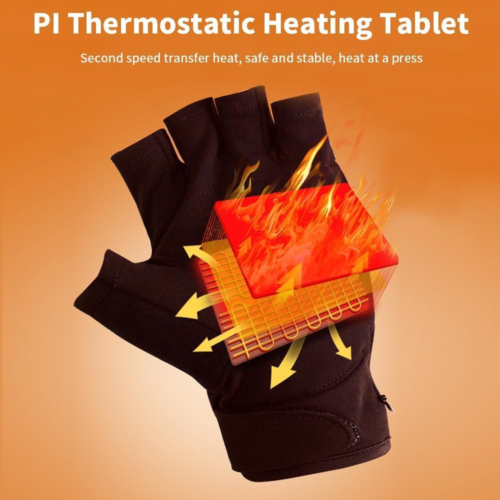 Rechargeable Heated Gloves – 3 Heat Levels & Touchscreen-Compatible Fingers
