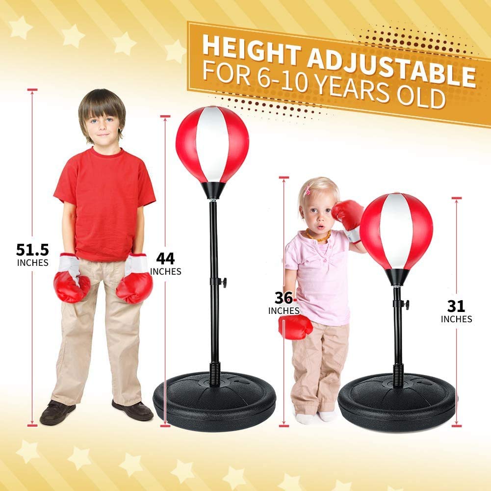 Height-Adjustable Kids’ Punching Bag Set with Gloves