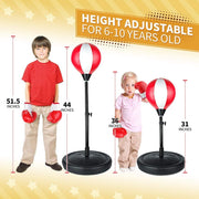 Height-Adjustable Kids’ Punching Bag Set with Gloves