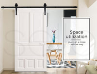 3.66 m Black Single Barn-Door Track & Roller Hardware Kit