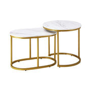 Round Marble Nesting Coffee Tables – Set of 2
