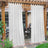 Outdoor Linen Sheer Curtains for Patio Waterproof Divider Privacy Added Light Filtering Porch Decor with Detachable Self-Stick Tab Top for Gazebo/Cabana, Natural, 2 Pieces, W132cm x D213cm