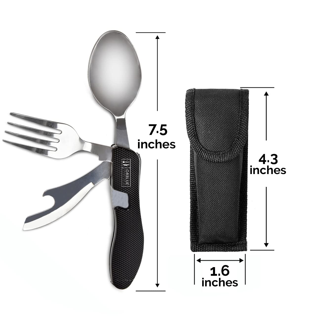 2-Pack 4-in-1 Stainless Steel Camping Cutlery Sets